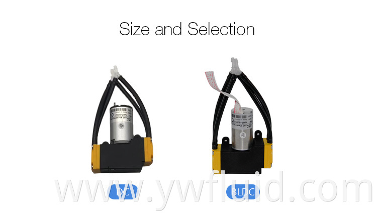 YWfluid 12v 24v High performance Micro Air Pump with BLDC motor Used for Gas transfer section or Vacuum generation